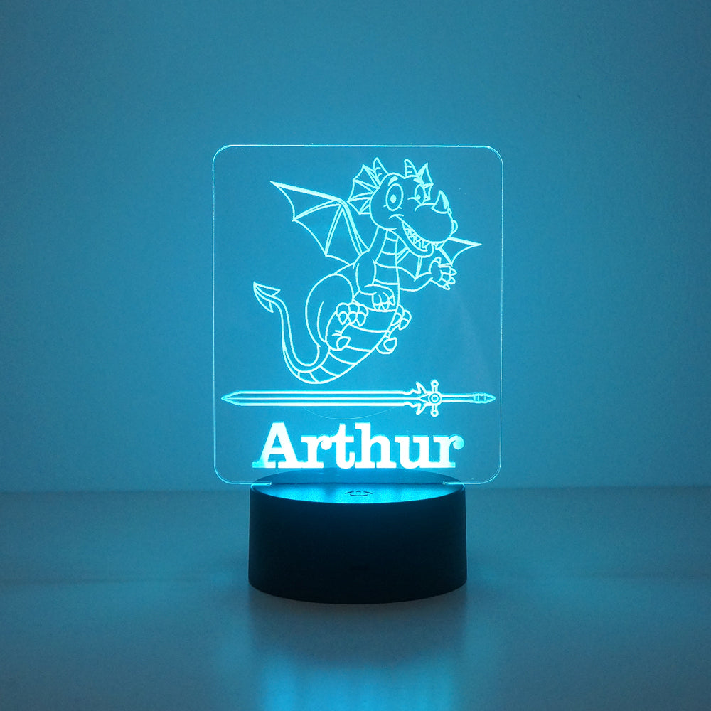 Children's dragon multi colour LED sign
