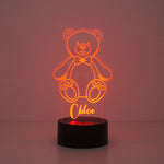 Children's teddy bear multi colour LED sign