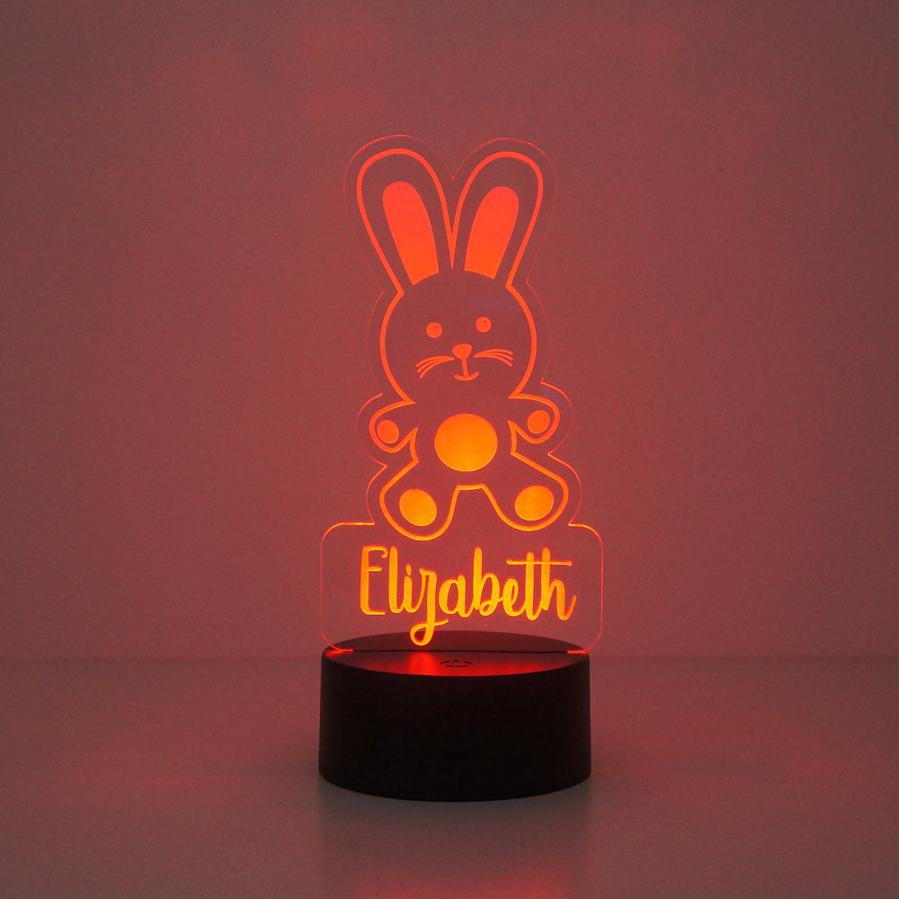 Children's rabbit multi colour LED sign