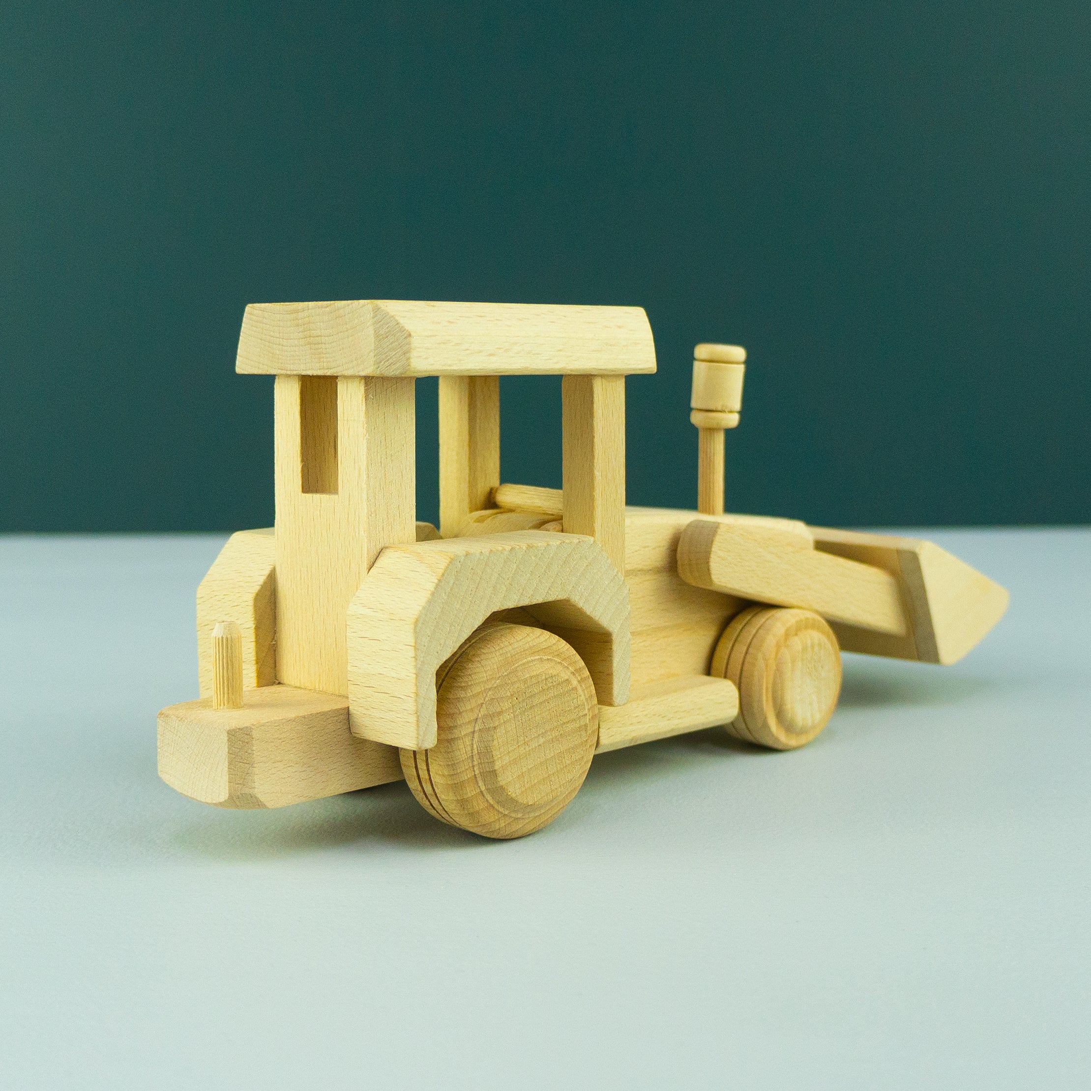 Personalised wooden toy digger truck excavator