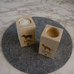 Dog memorial candle holder