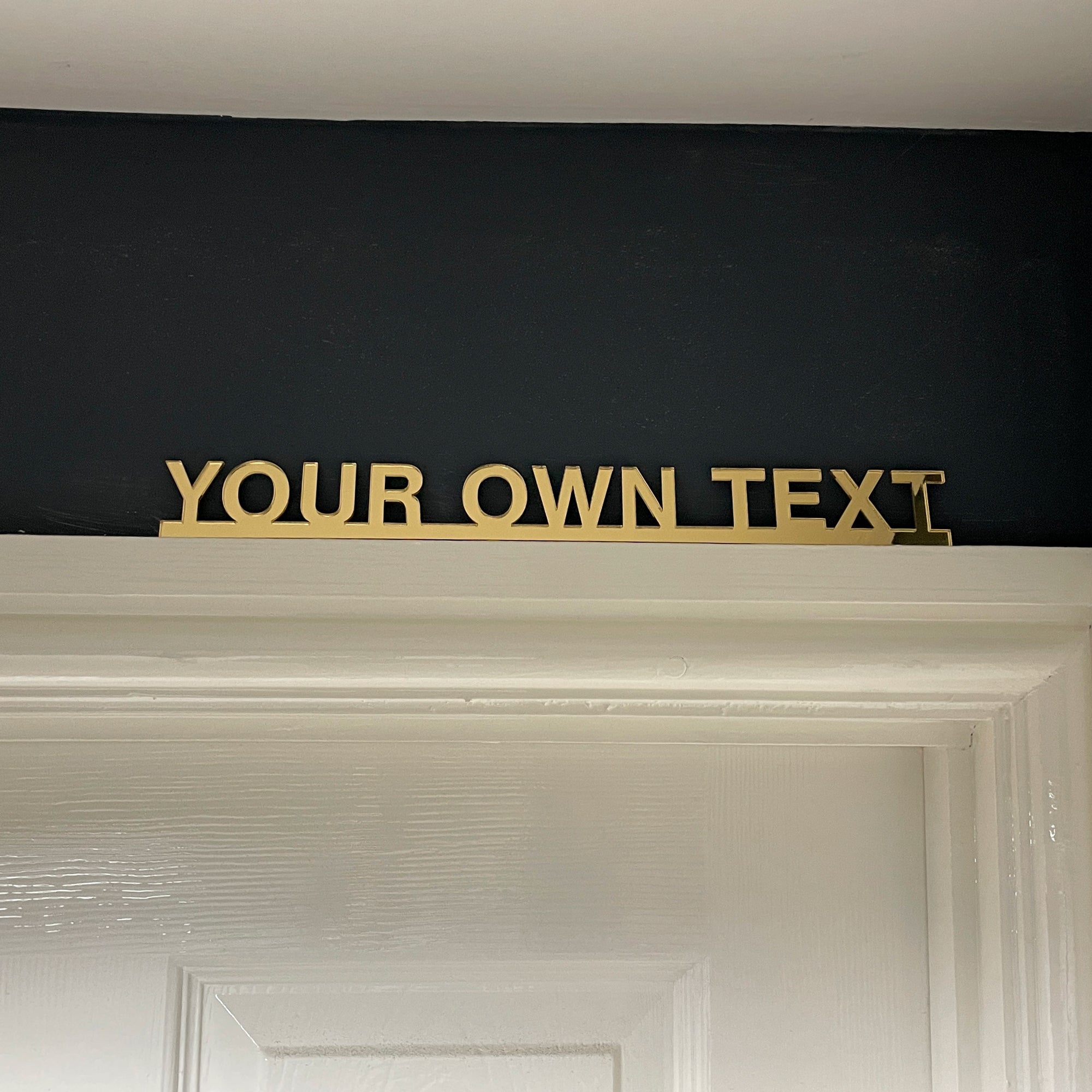 Custom text door topper