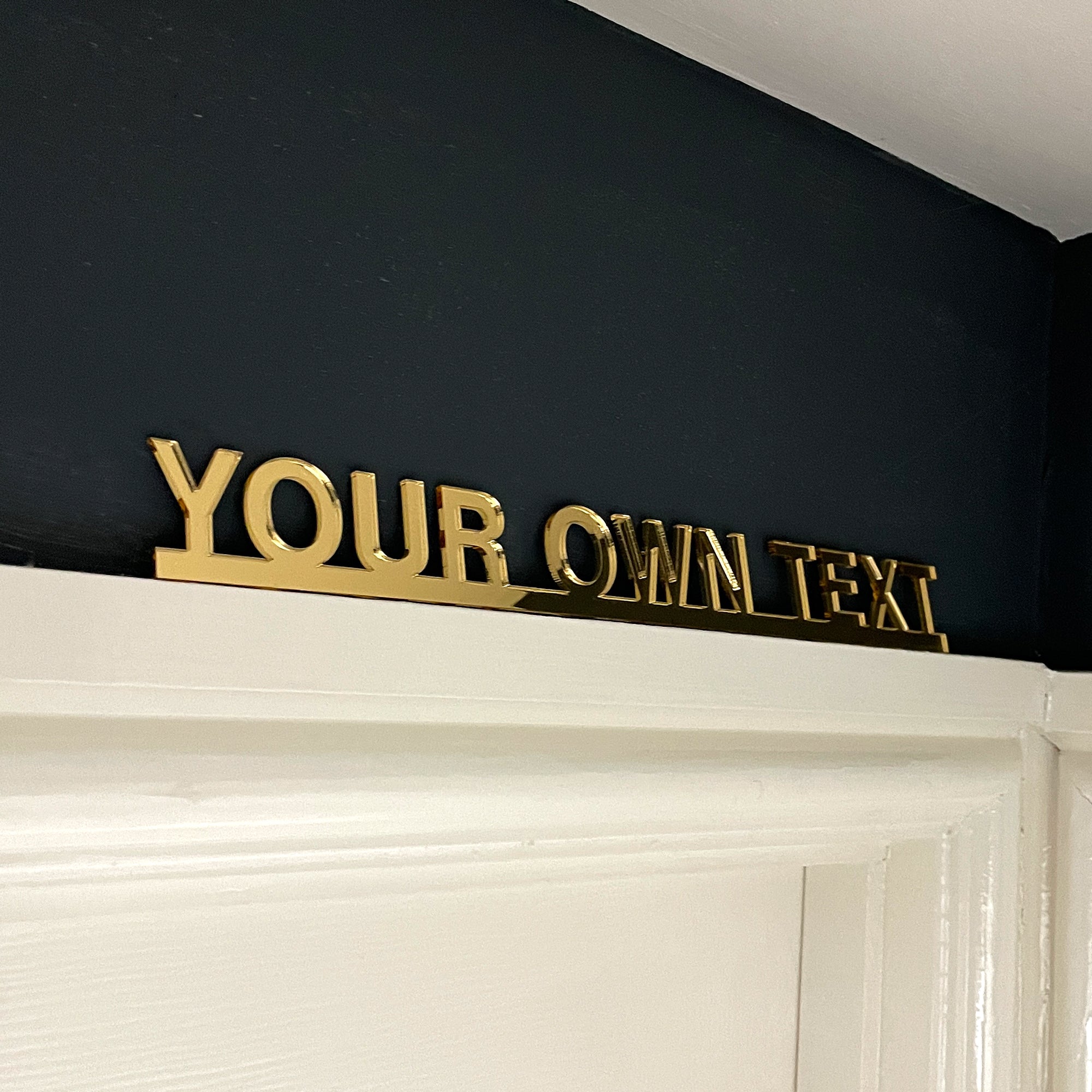 Custom text door topper