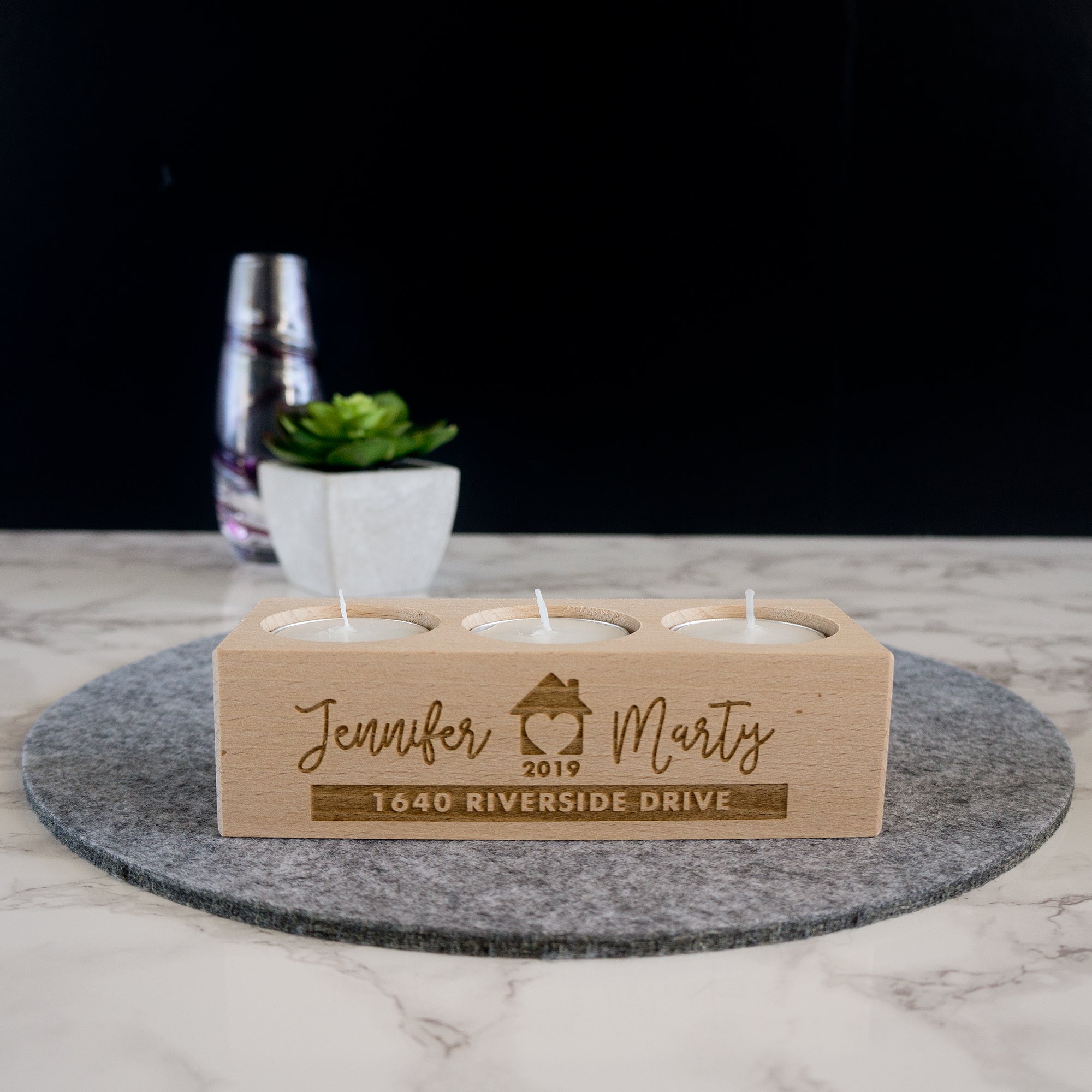 House warming candle holder