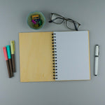 Personalised 60th Birthday present. Custom engraved engraved spiral bound note book