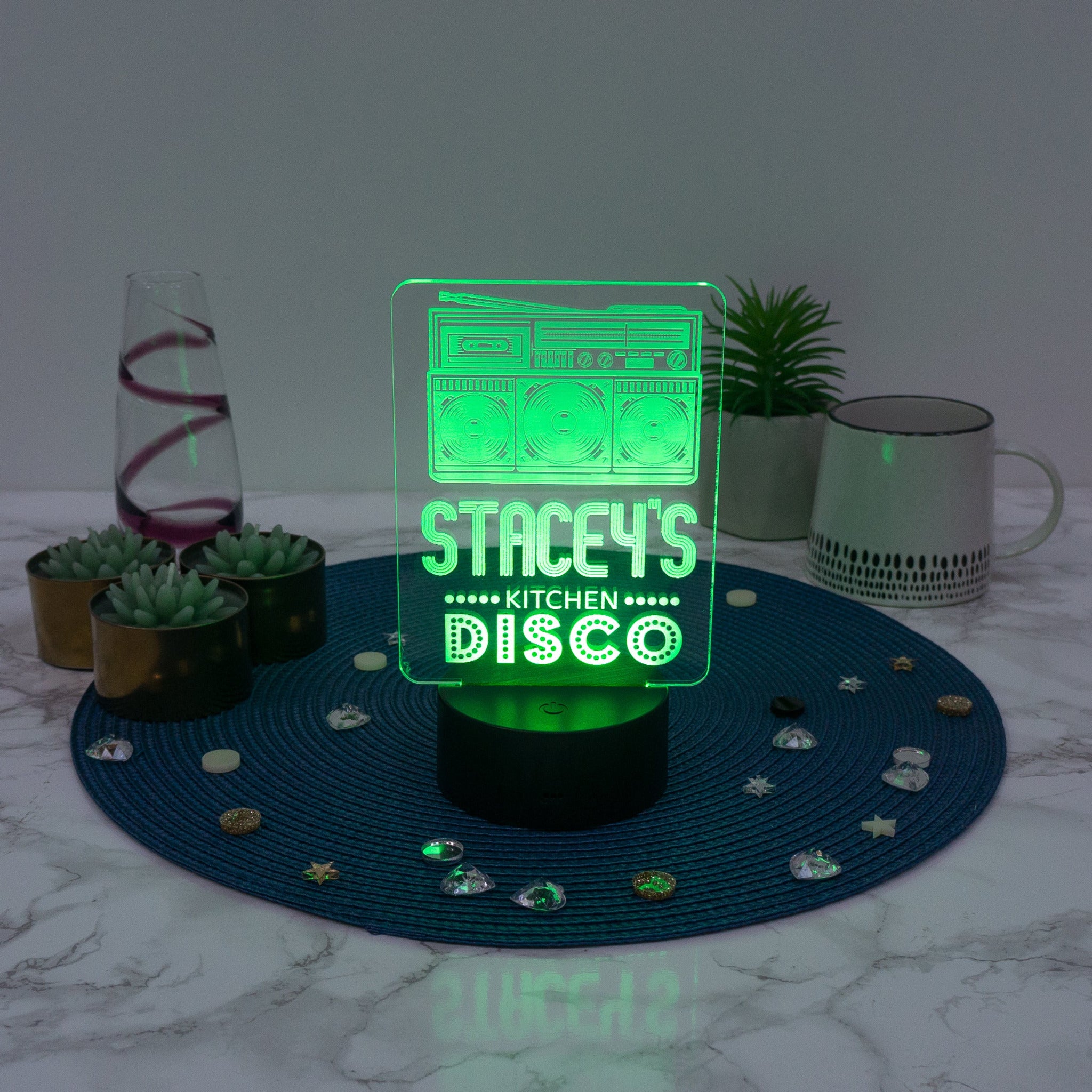 Personalised kitchen disco multi coloured LED sign