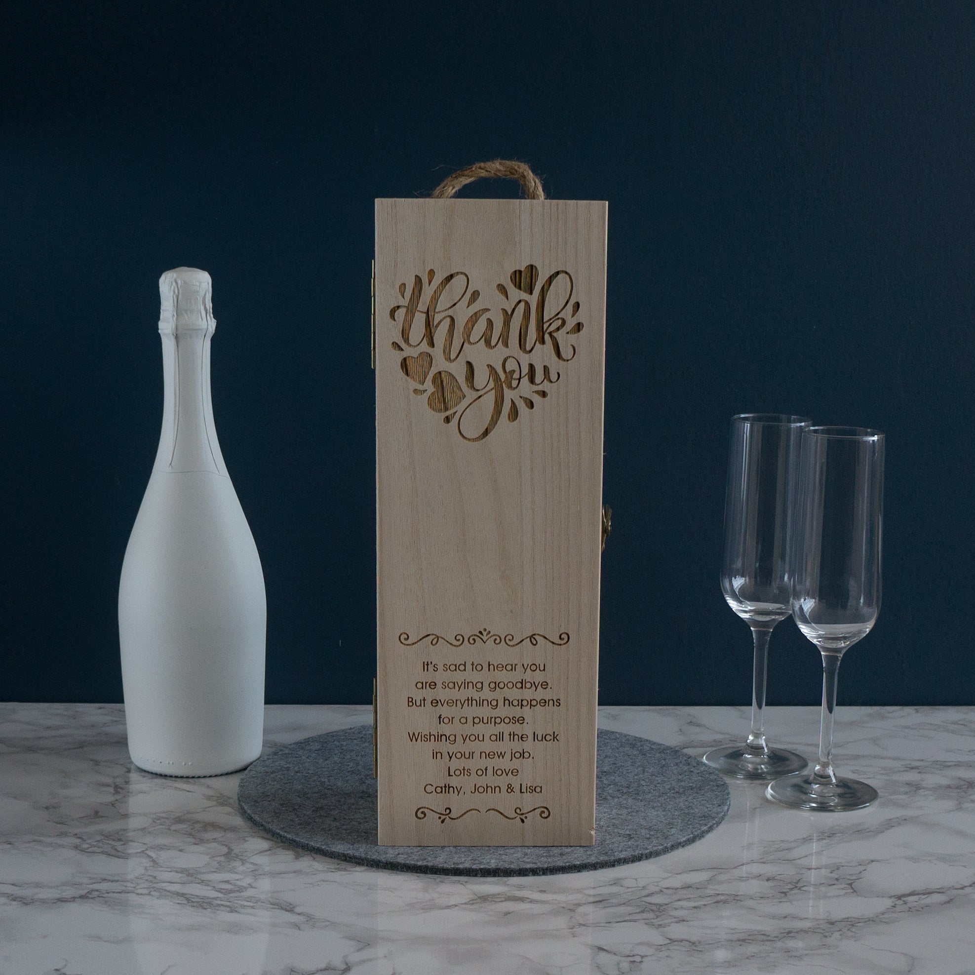 Thank you personalised wine box