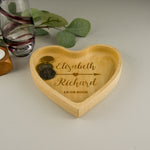 Love heart wooden coin tray