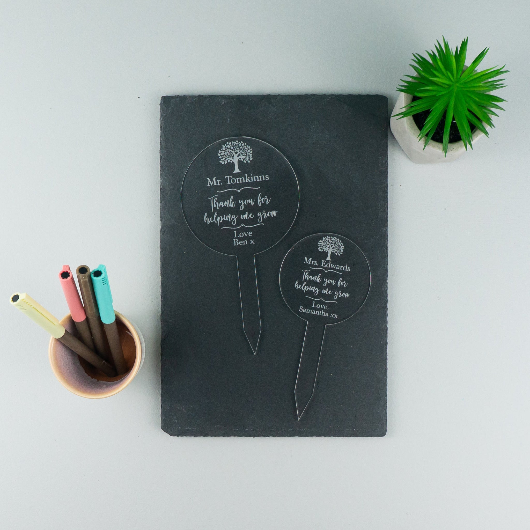 Personalised teacher house plant gift sign