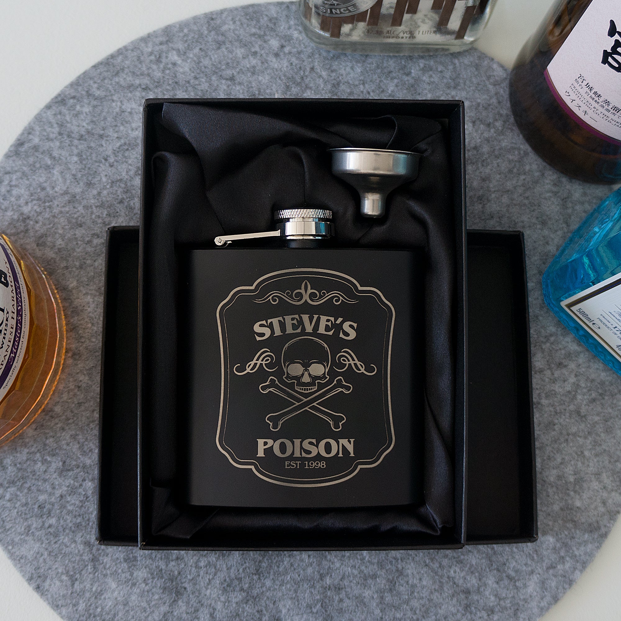 Personalised whiskey hip flask