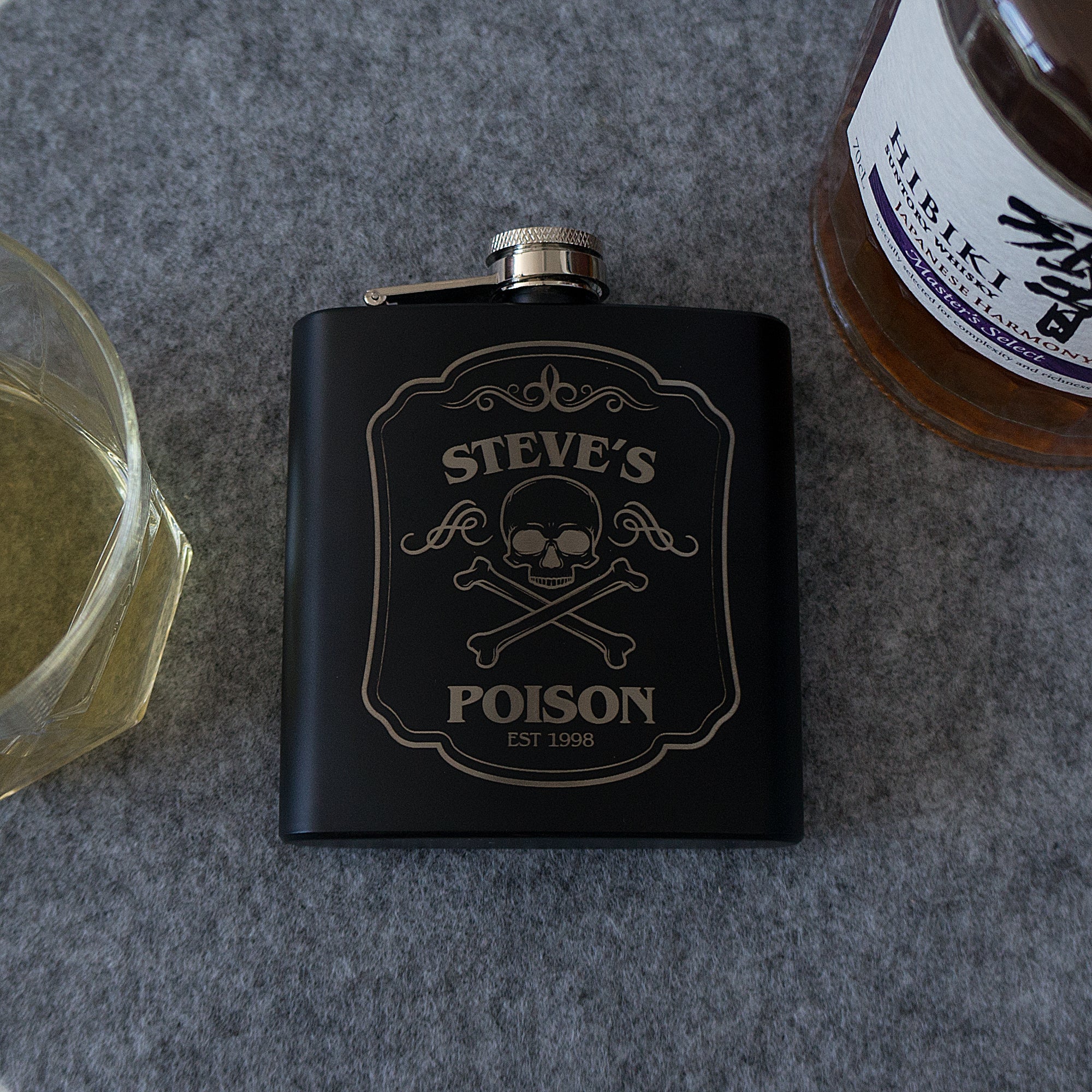 Personalised whiskey hip flask