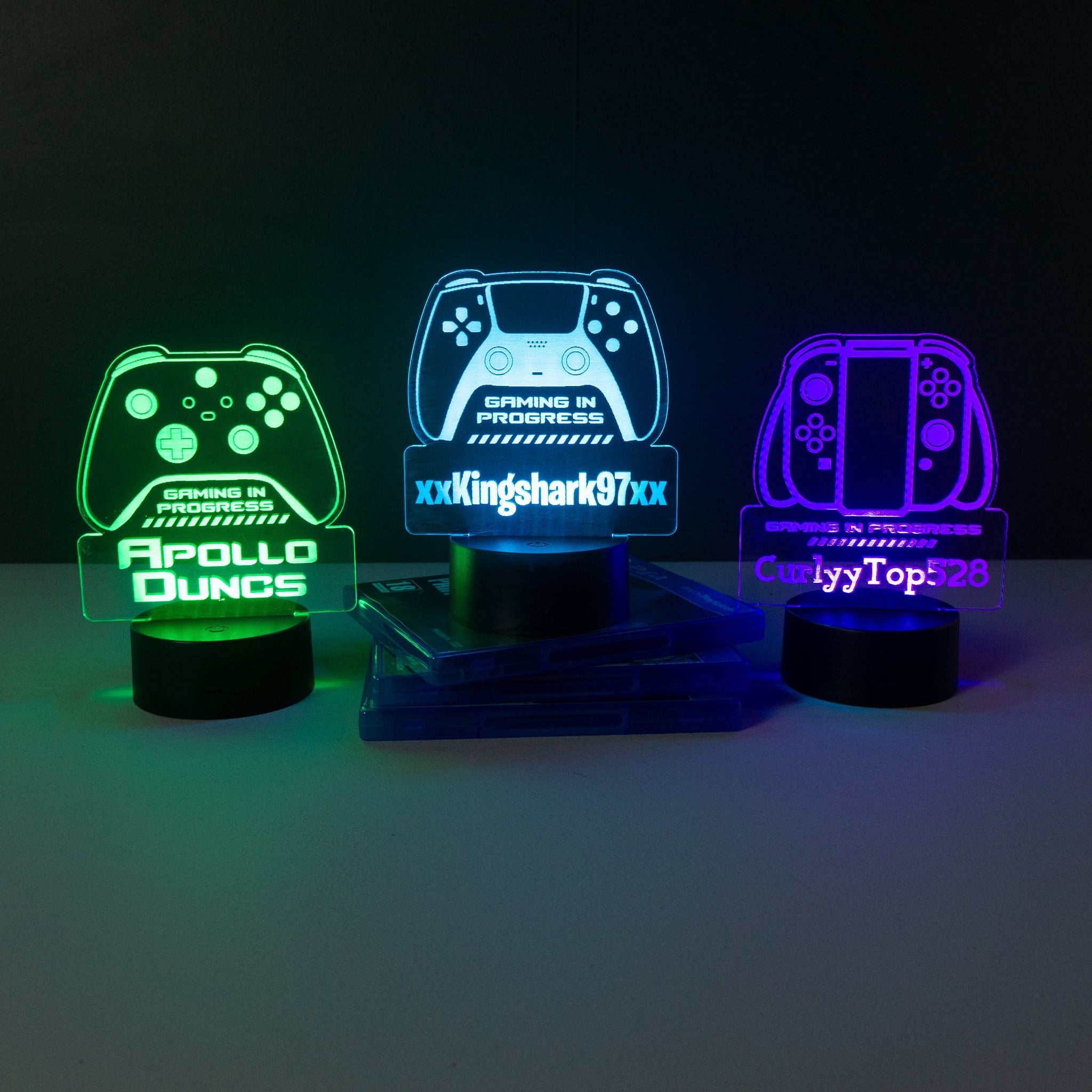 Personalised gaming controller LED sign