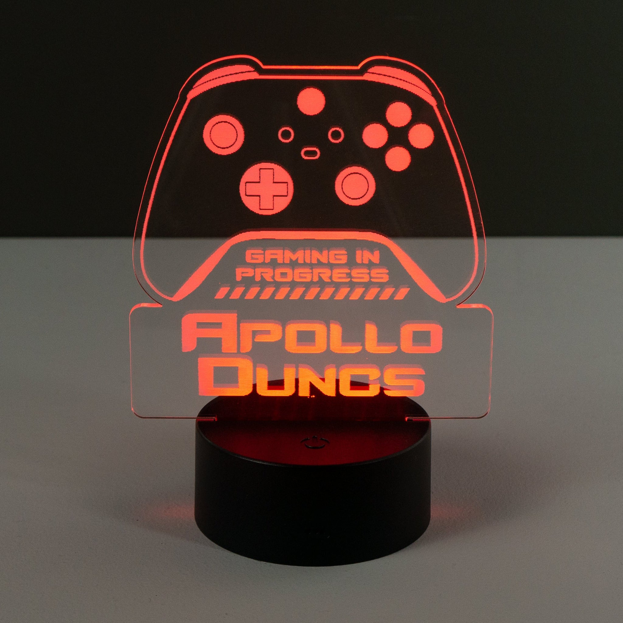Personalised gaming controller LED sign