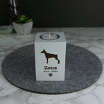 Dog memorial candle holder