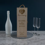 5th Wedding anniversary wood wine box