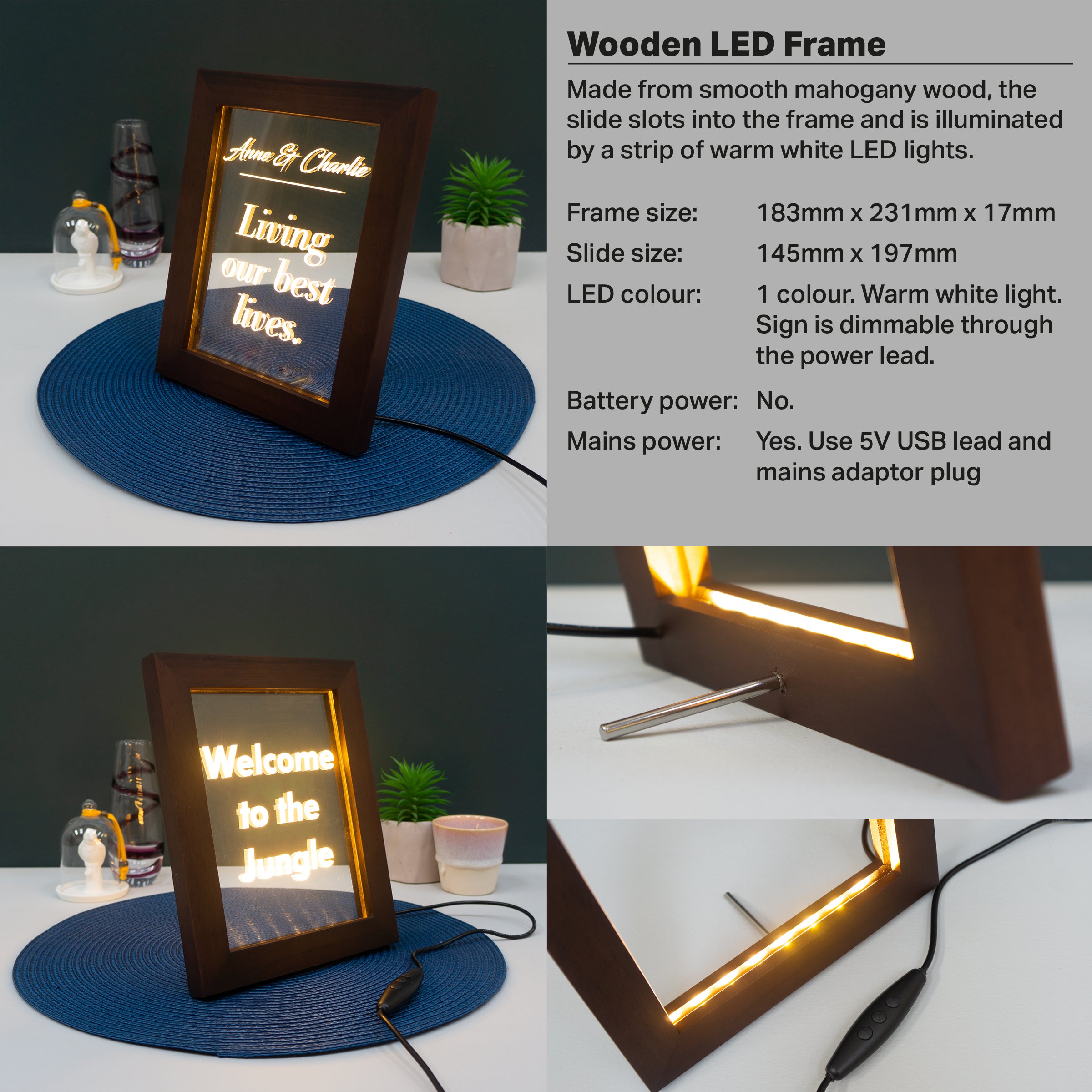 Personalised light up LED name sign