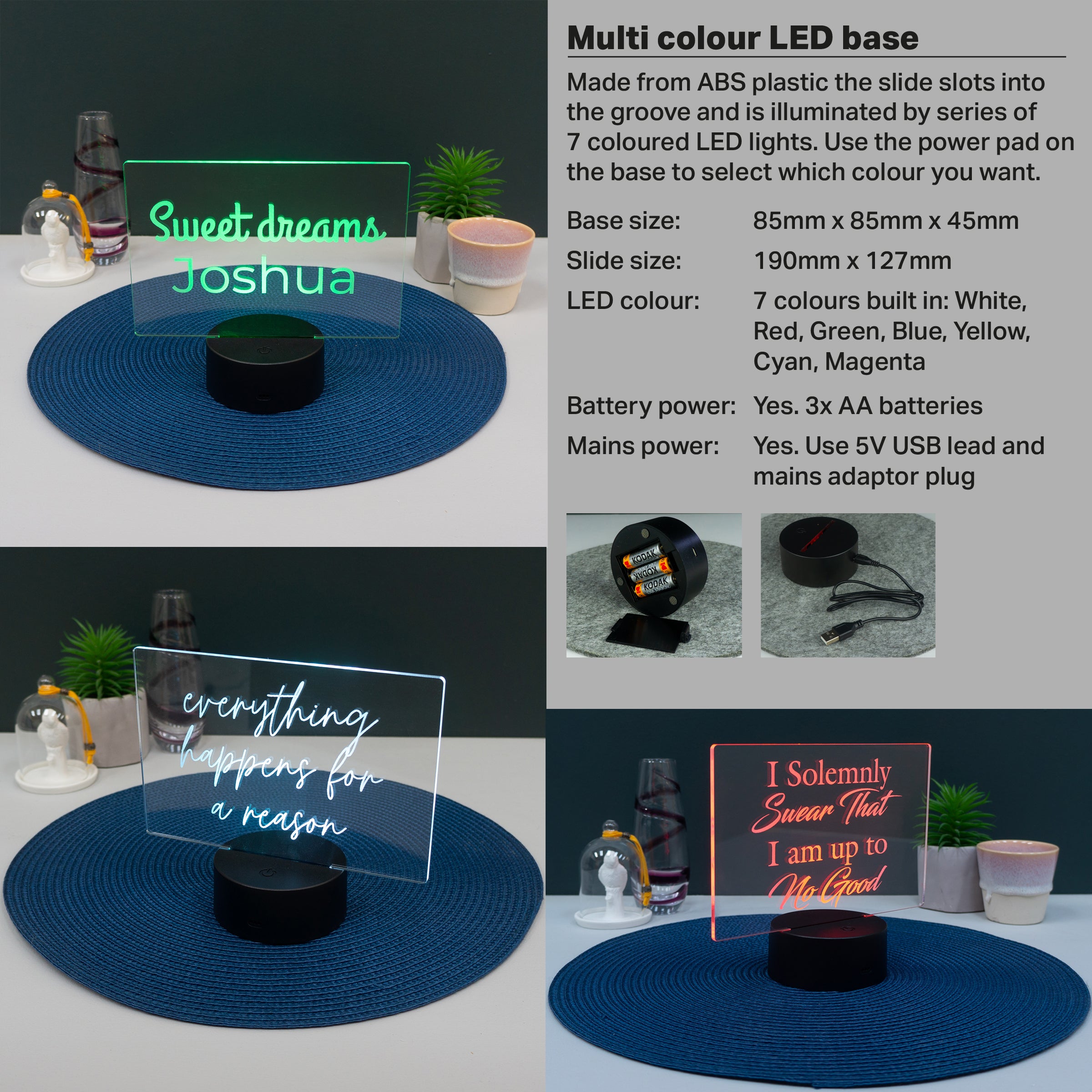 Personalised light up LED name sign