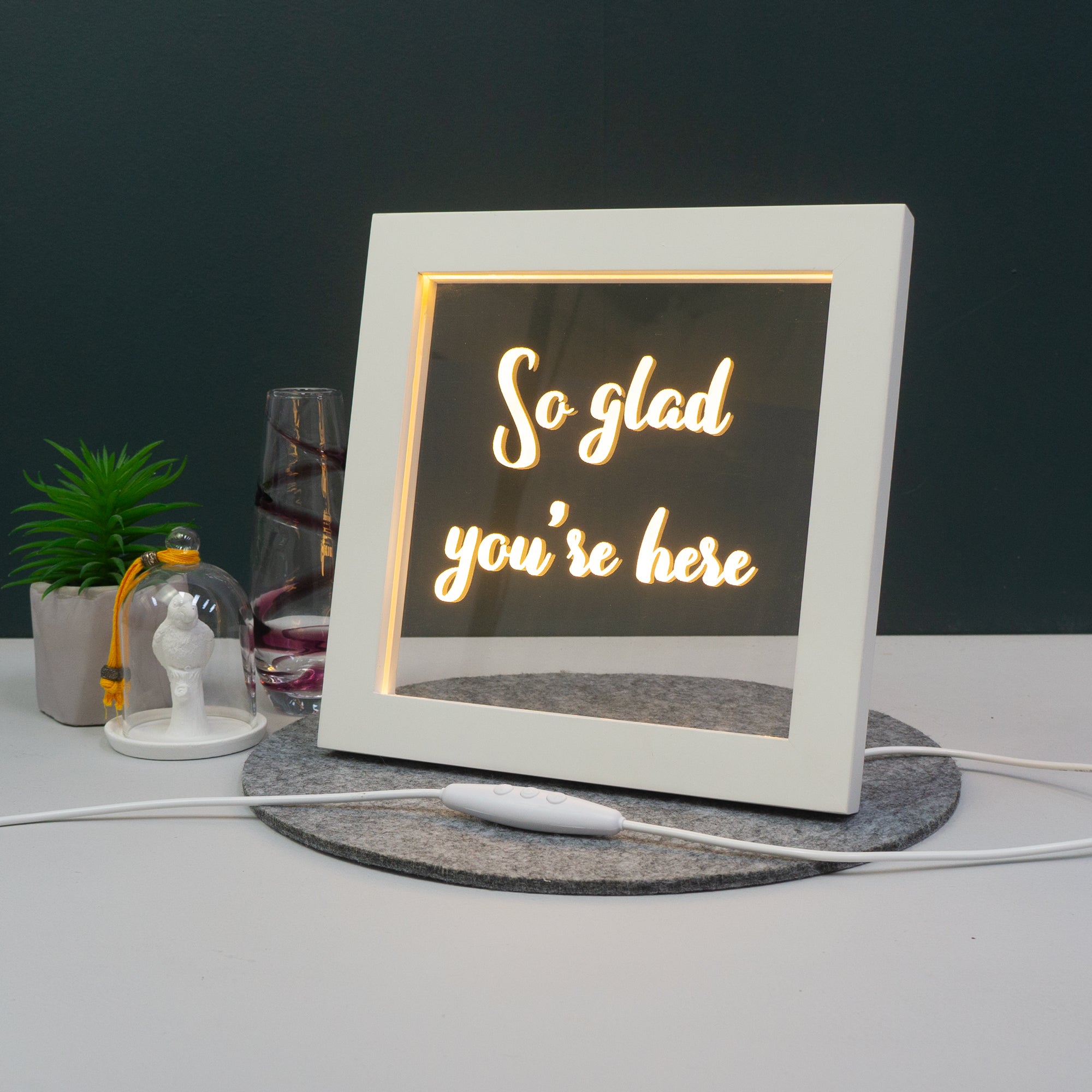 Custom text light up LED frame sign
