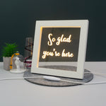 Custom text light up LED frame sign