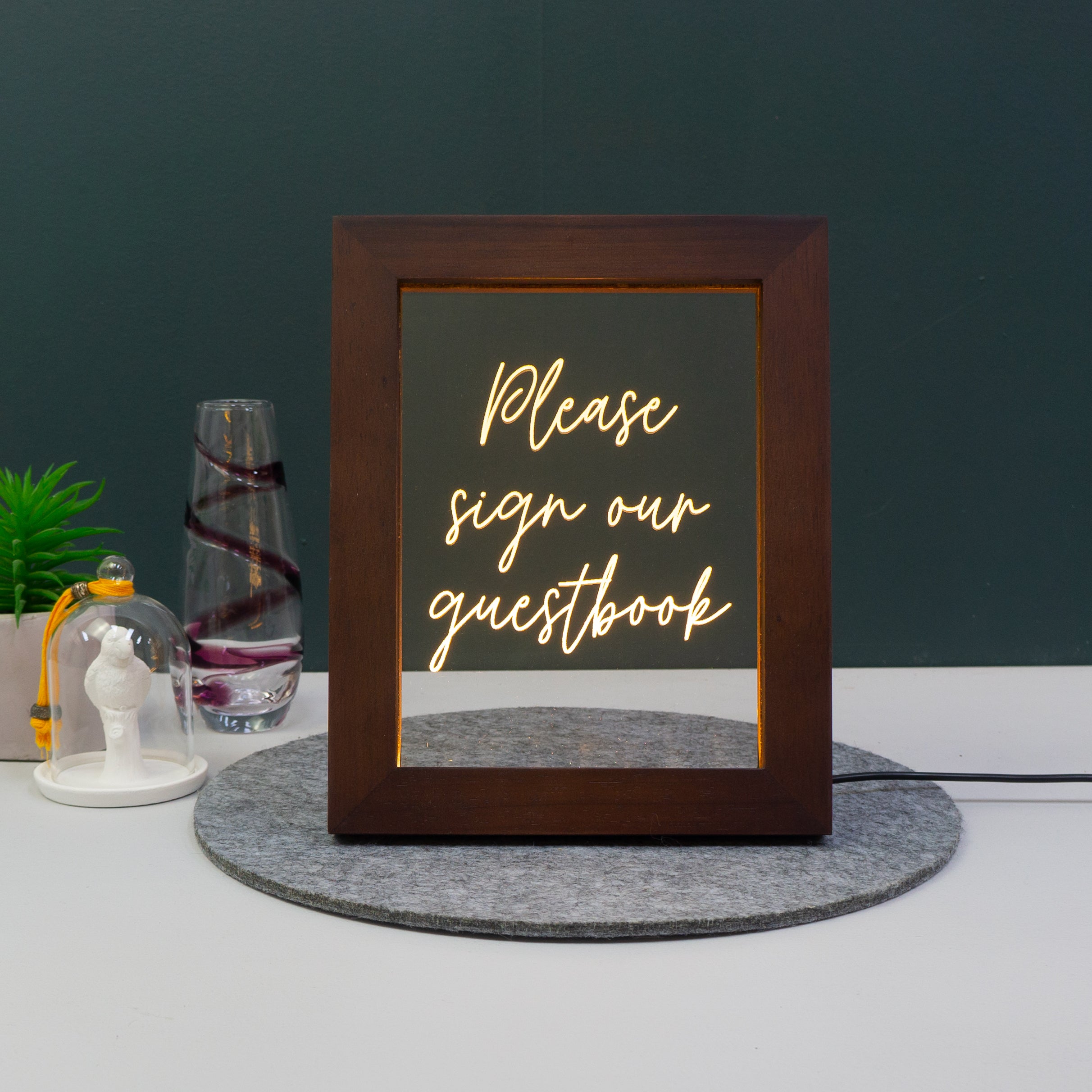 Custom text light up LED frame sign