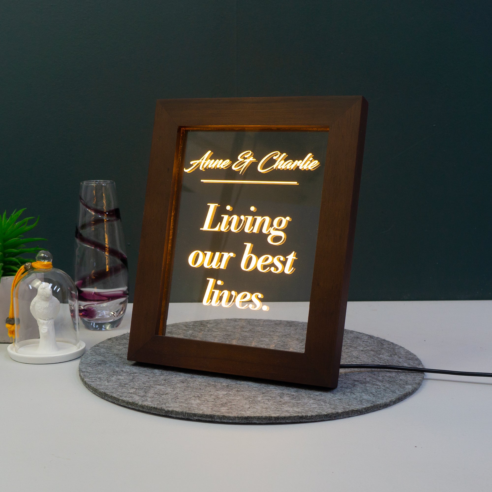 Custom text light up LED frame sign