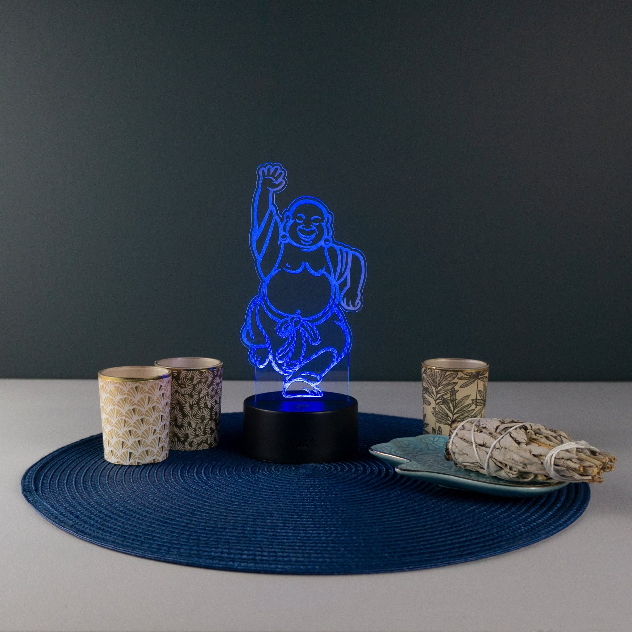 Multi colour fat Buddha light up sign