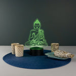 Multi colour meditating Buddha LED sign