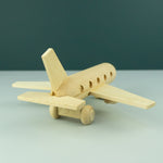 Personalised wooden toy airplane. Handcrafted wood play airline passenger plane