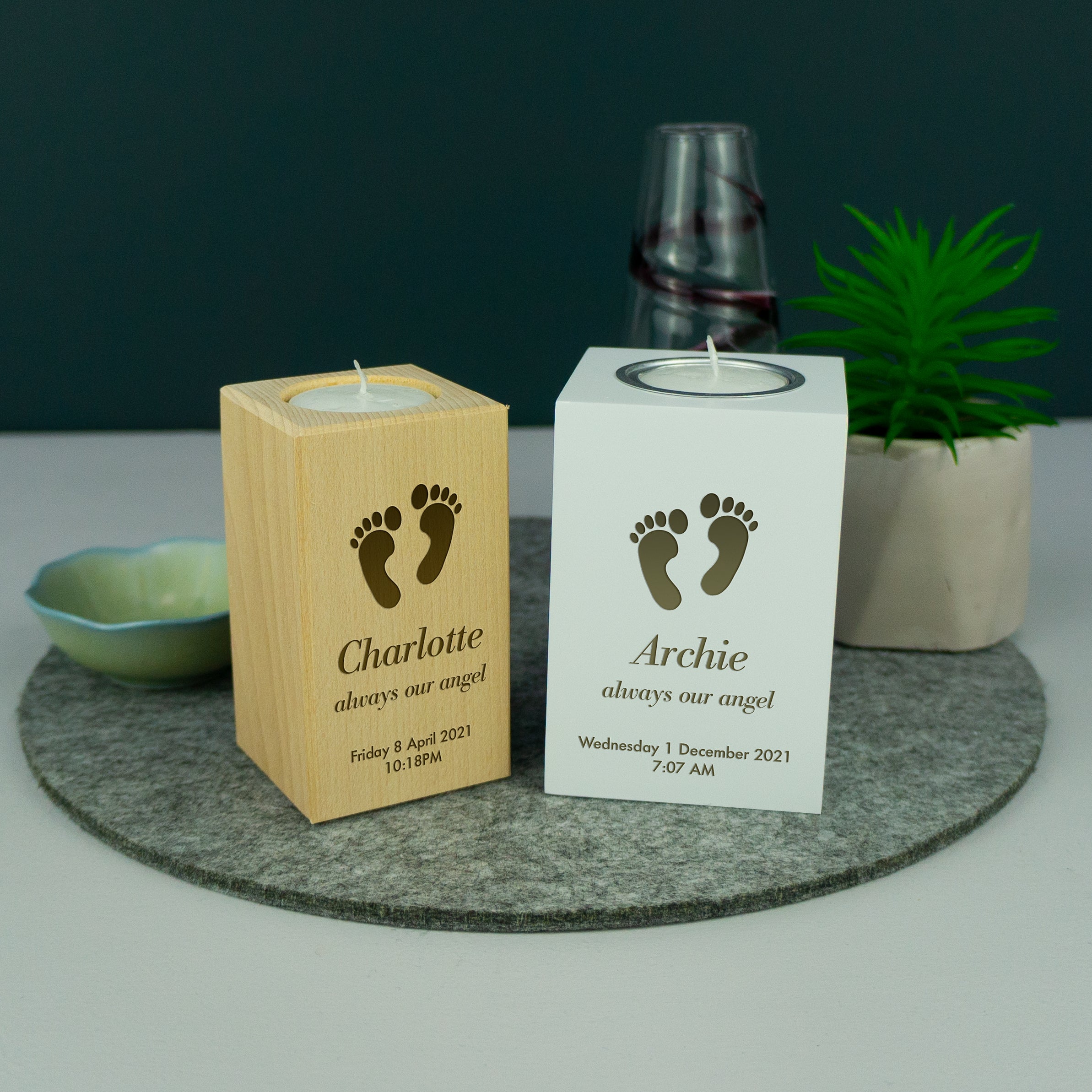 Personalised baby loss remembrance candle