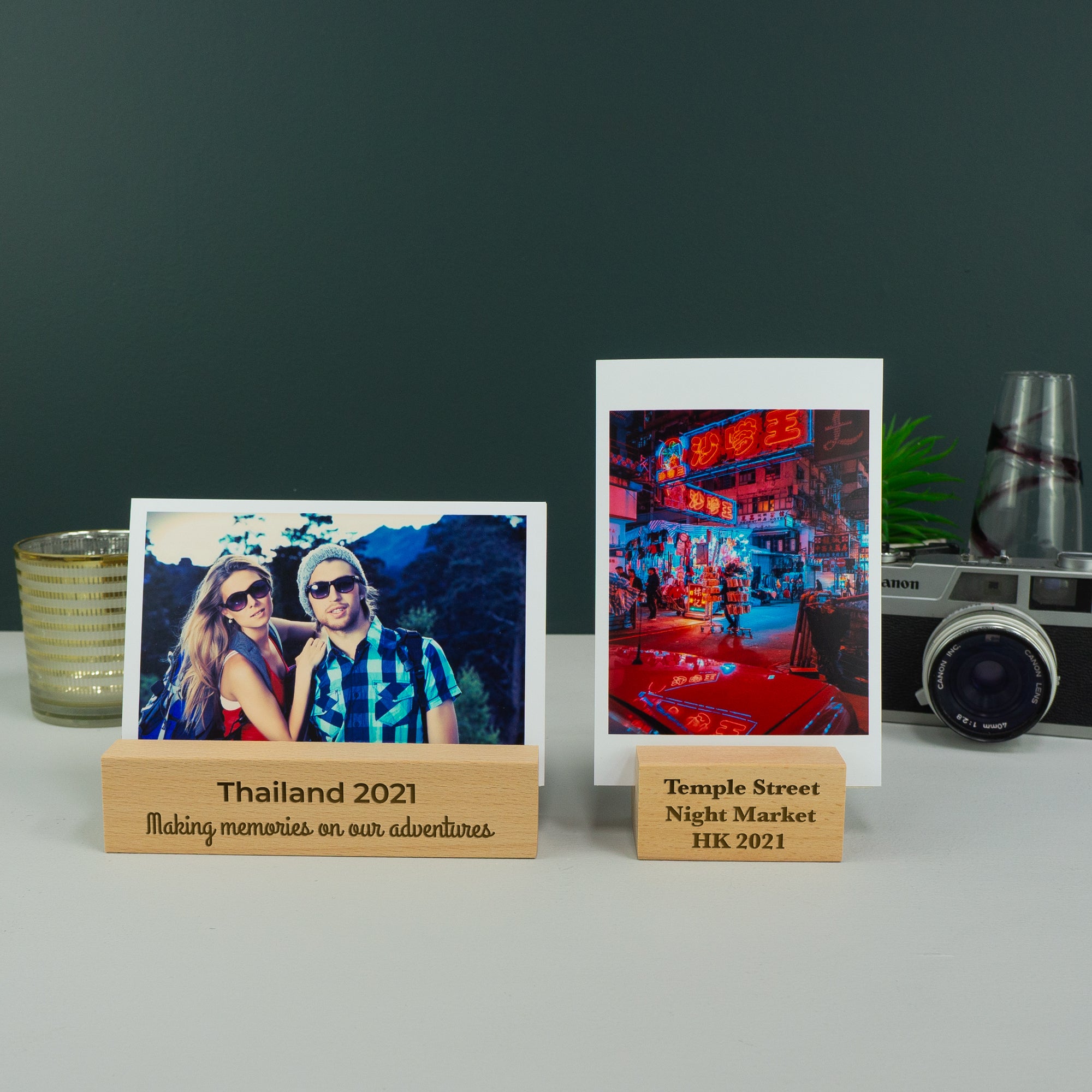 Personalised wooden photo block