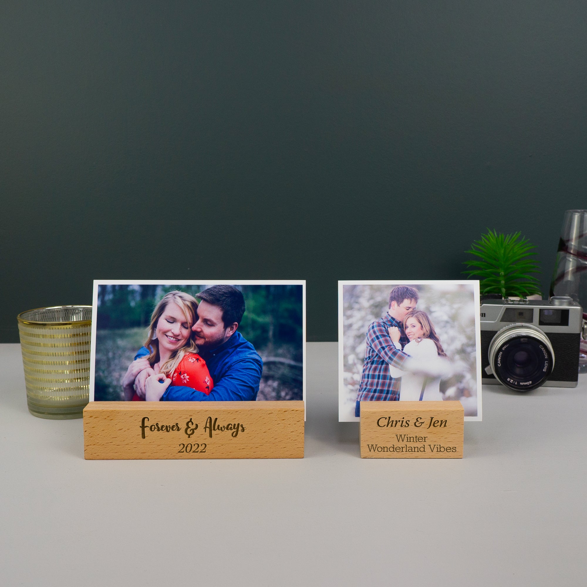 Personalised wooden photo block