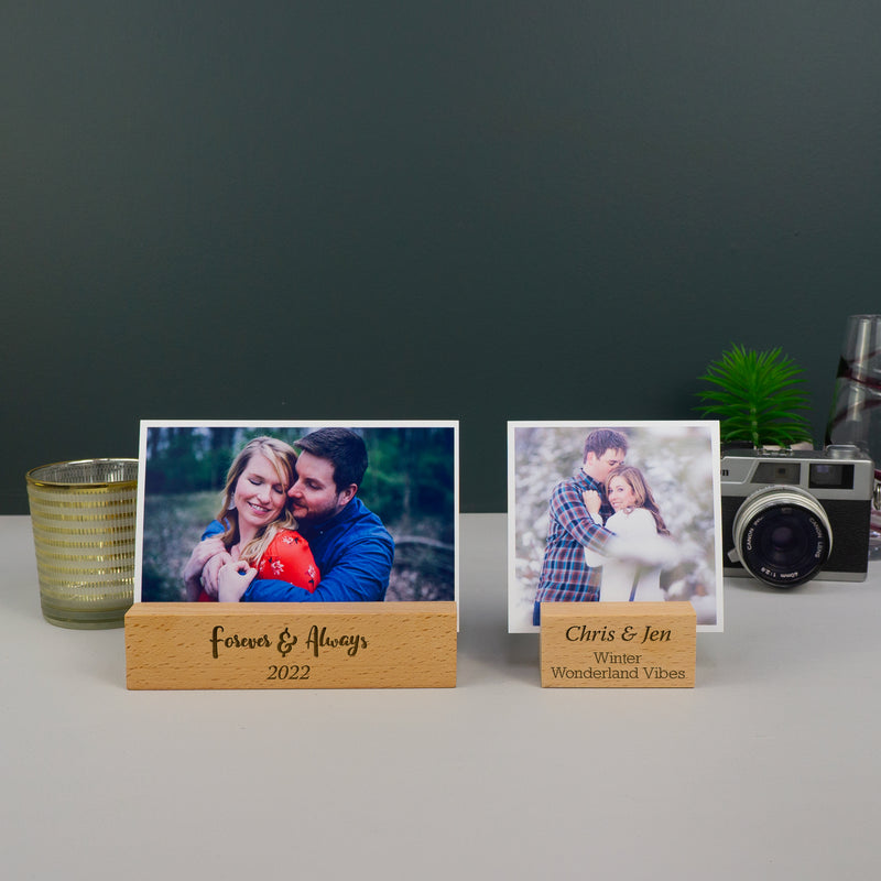 Personalised wooden photo block