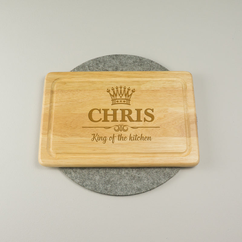 Personalised king of the kitchen chopping board