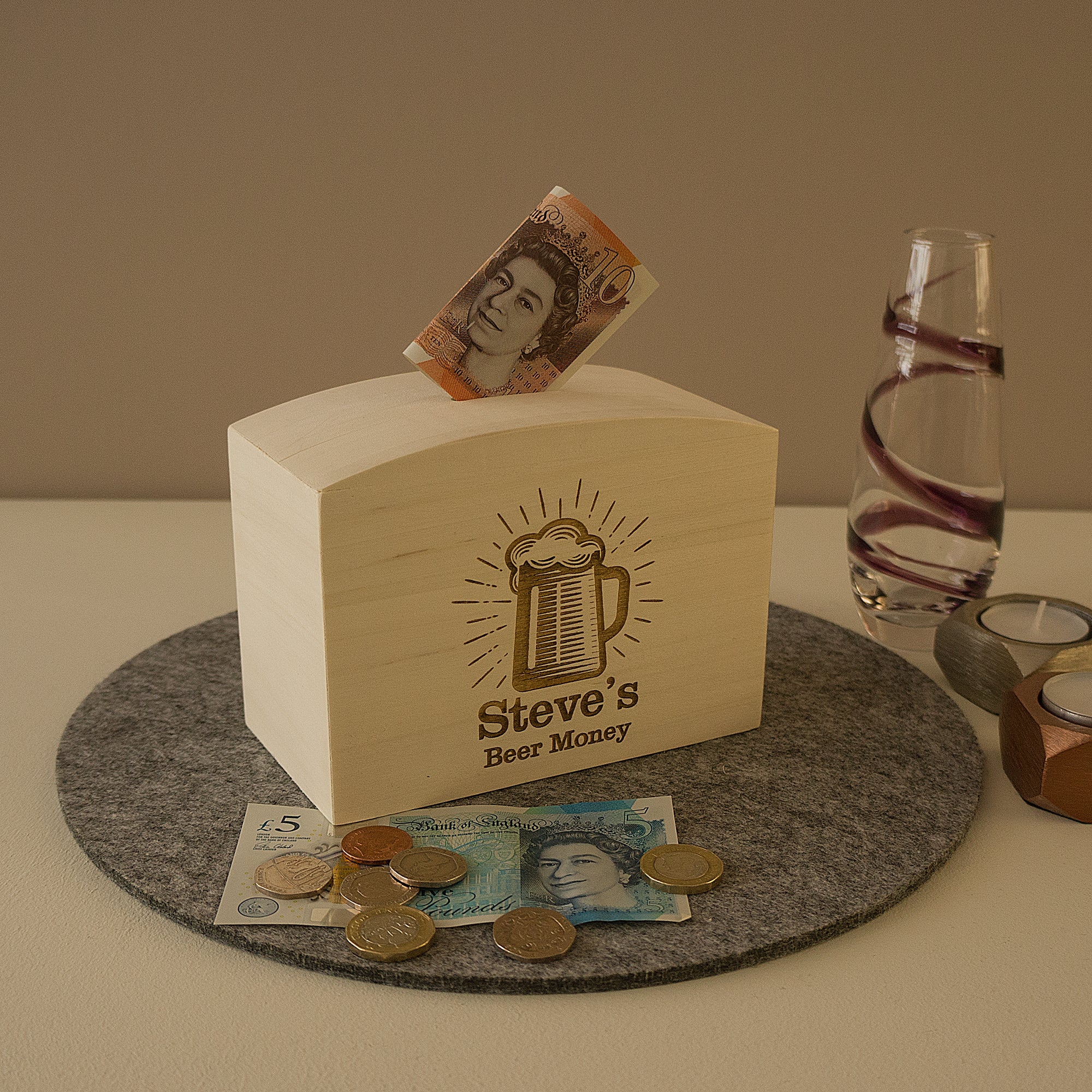 Man cave beer money savings box