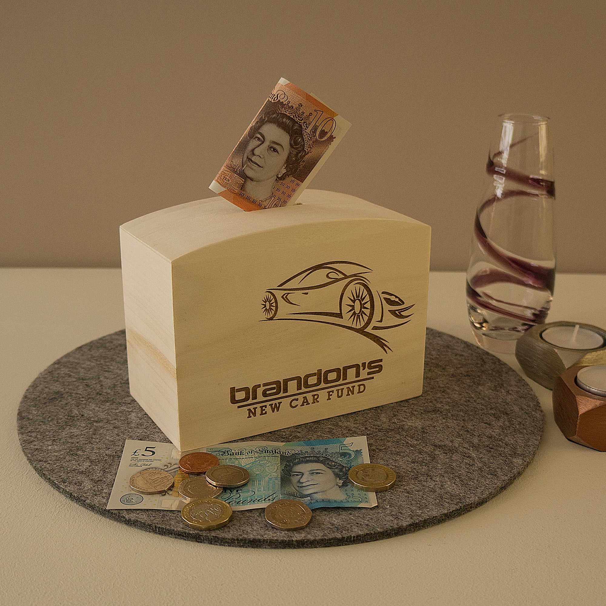 New car savings fund money box