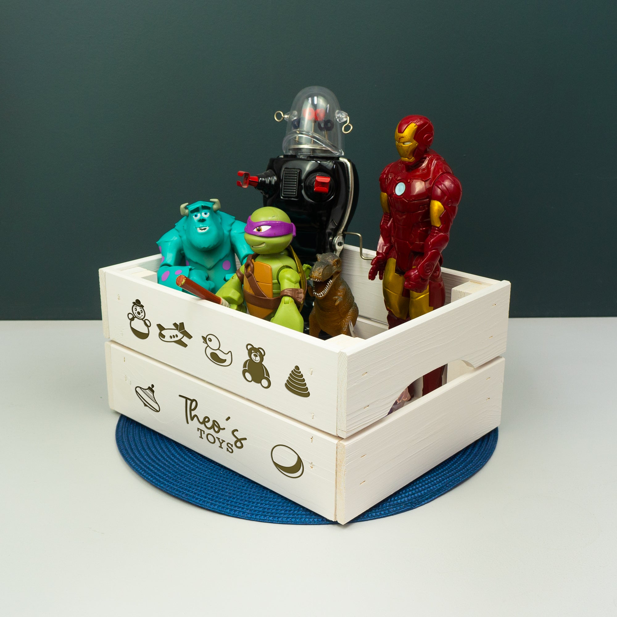Personalised white toys crate