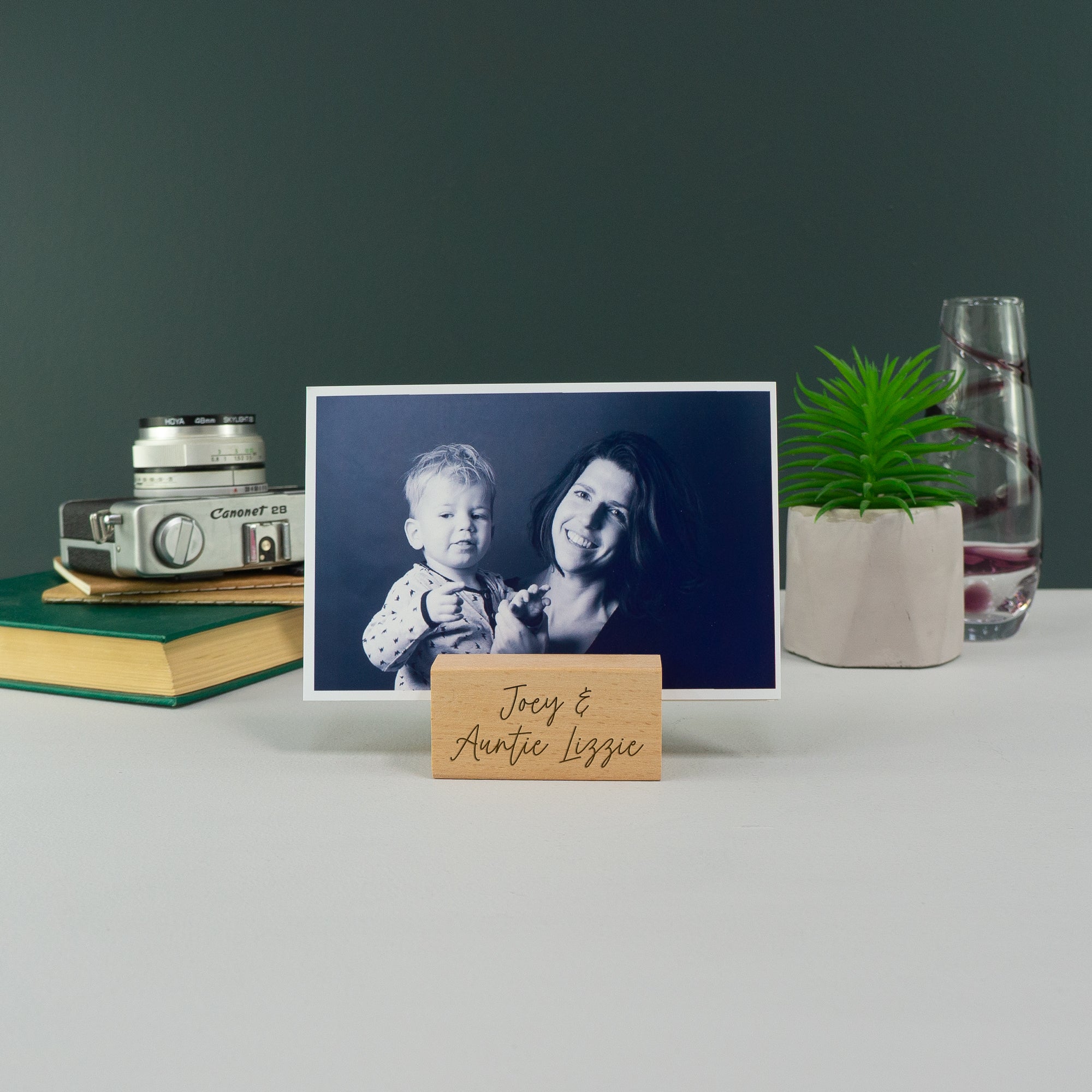 Personalised wooden photo display blocks