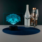Personalised home pub light up sign. Custom made LED plaque