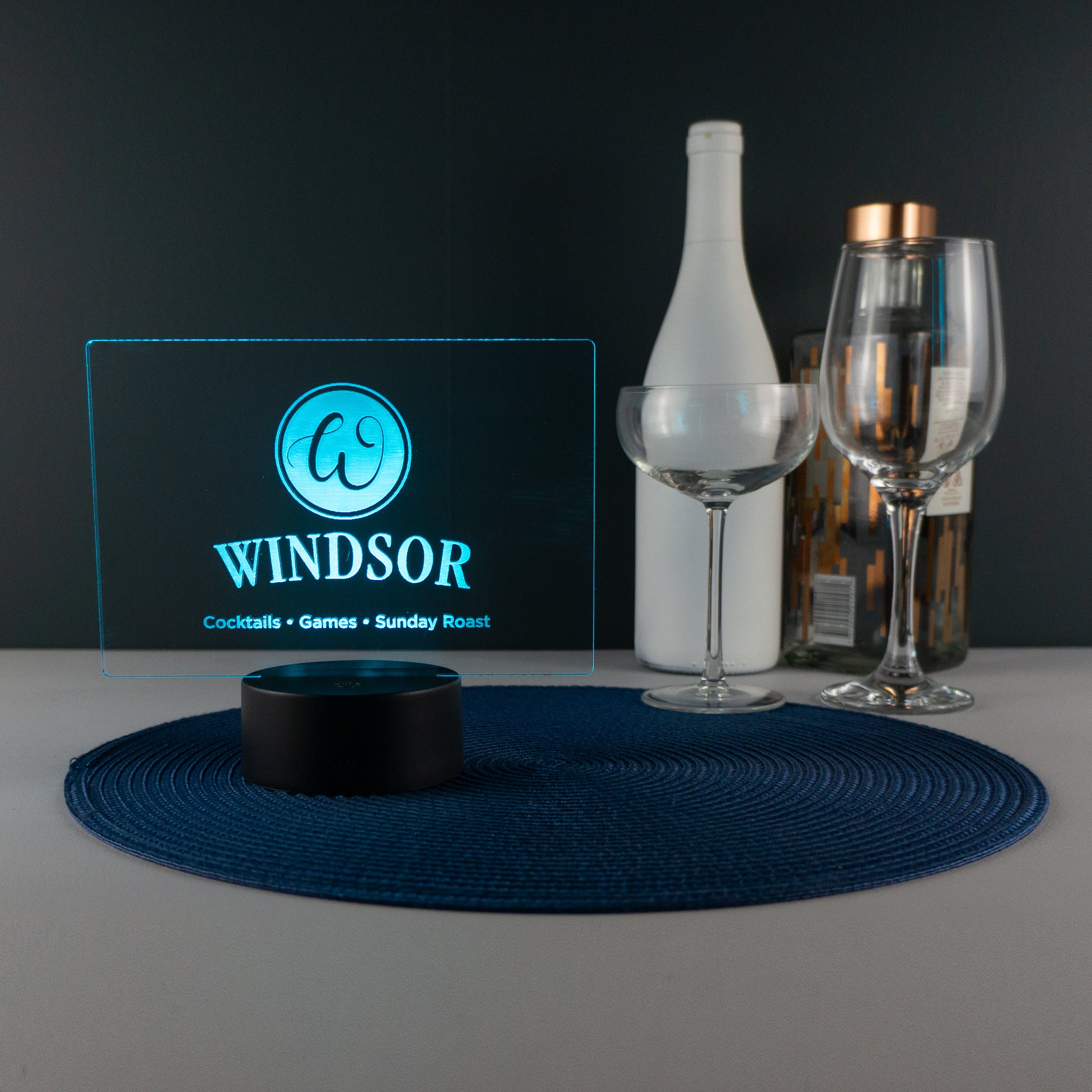 Personalised monogram LED sign. Home bar pub decoration