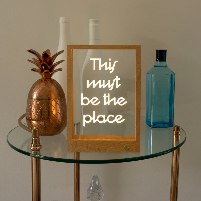 Wireless this must be the place light up LED quote sign