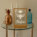 Wireless personalised Queen Bee light up LED sign