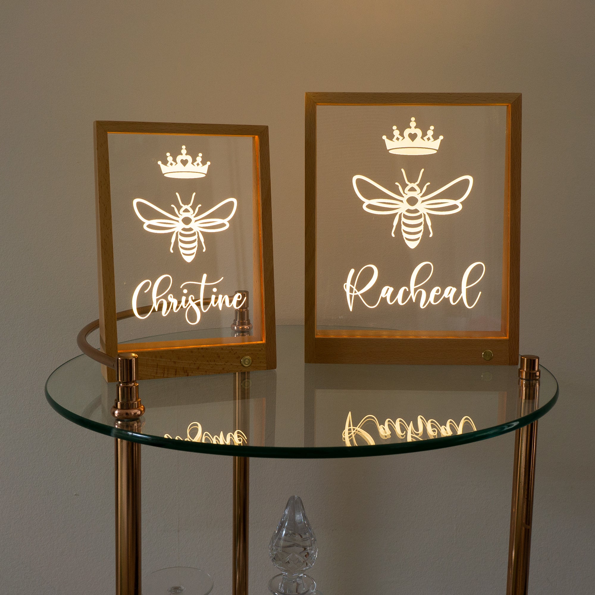 Wireless personalised Queen Bee light up LED sign