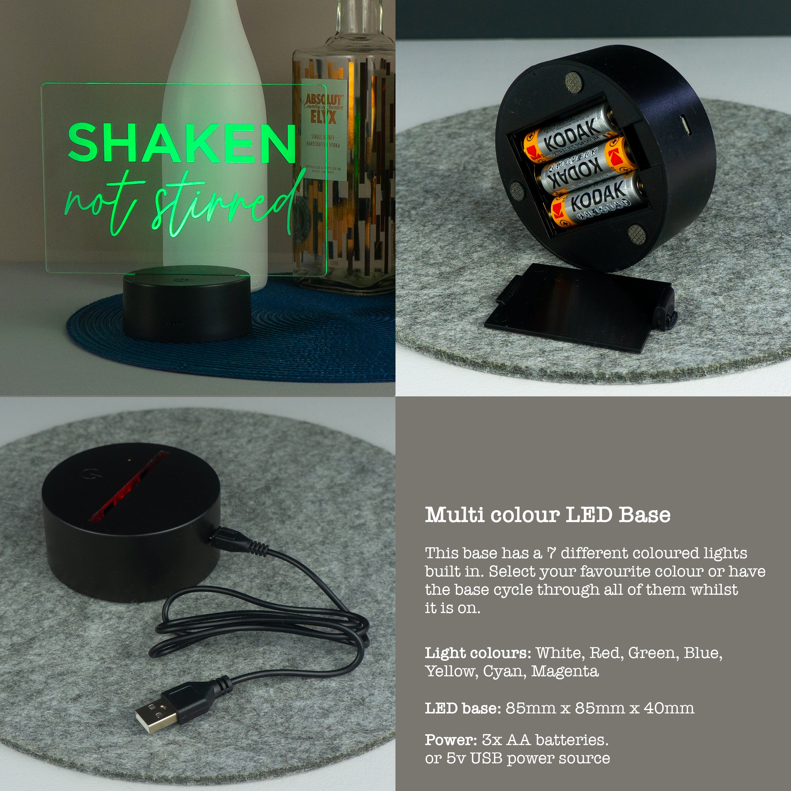 Personalised LED sign. Custom text light up decoration