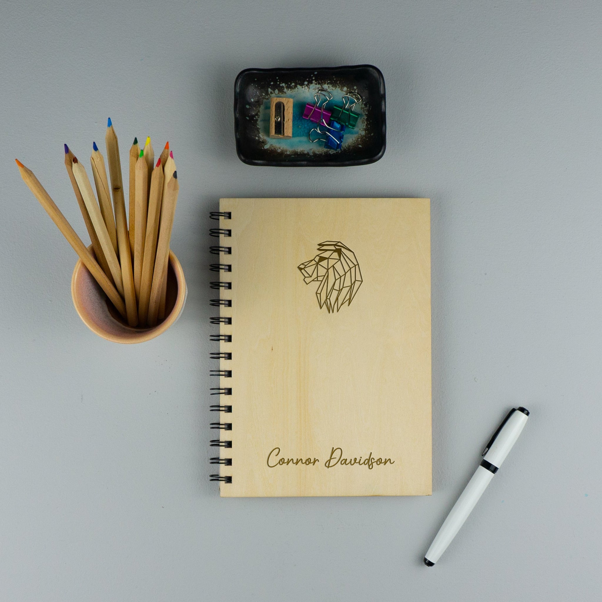 Vector animal wooden note book