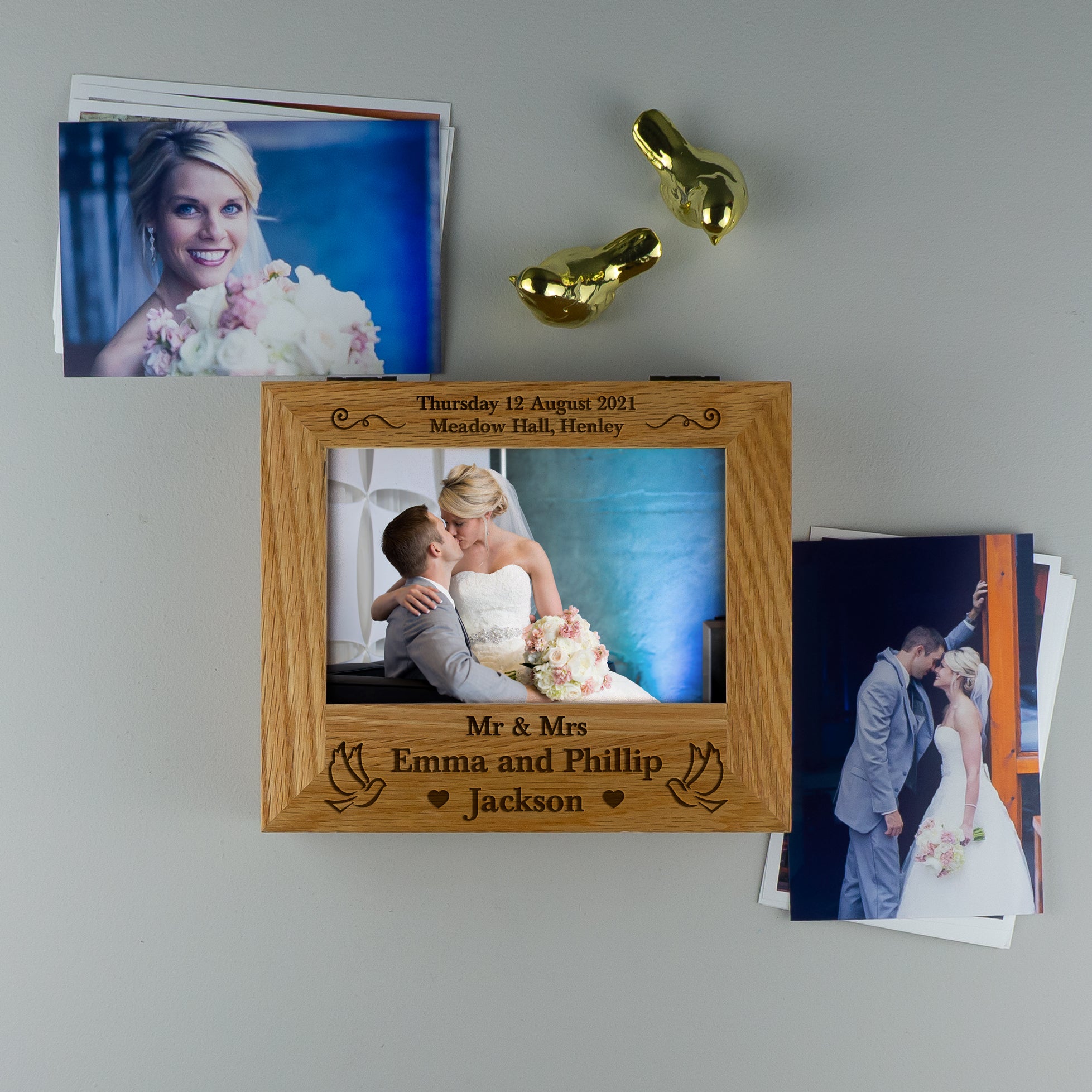 Wedding Oak wood photo box