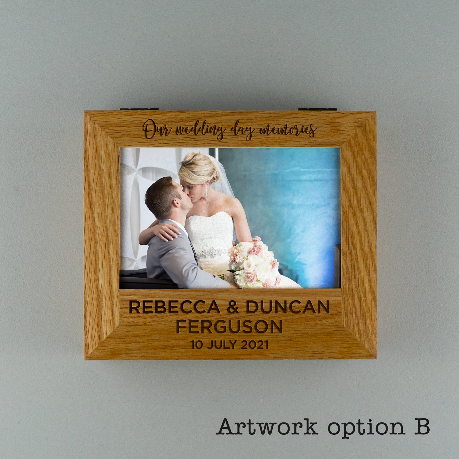 Wedding Oak wood photo box