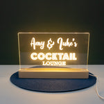 Personalised large wooden light up LED sign