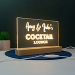 Personalised large wooden light up LED sign