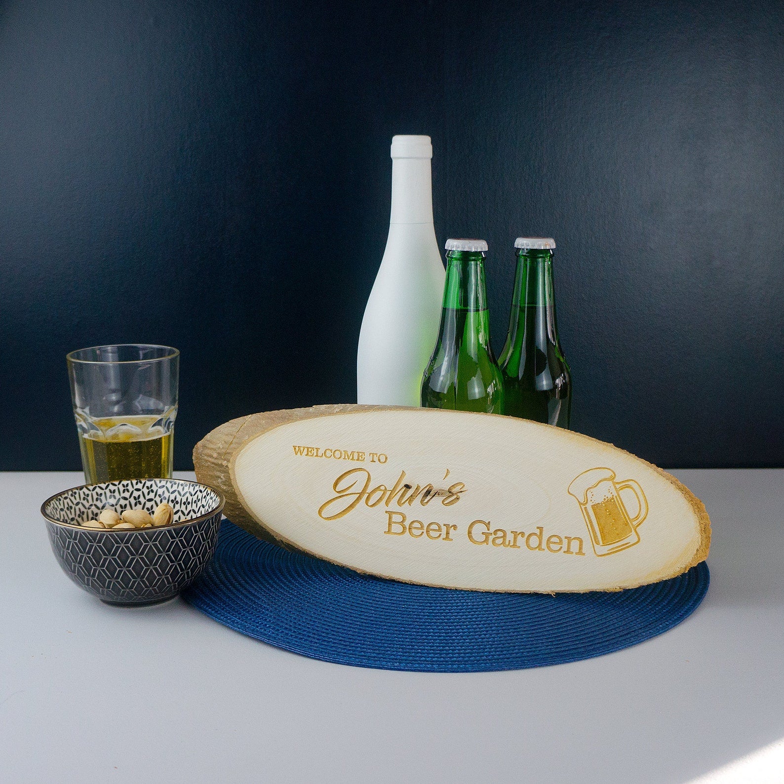 Real wood beer garden sign