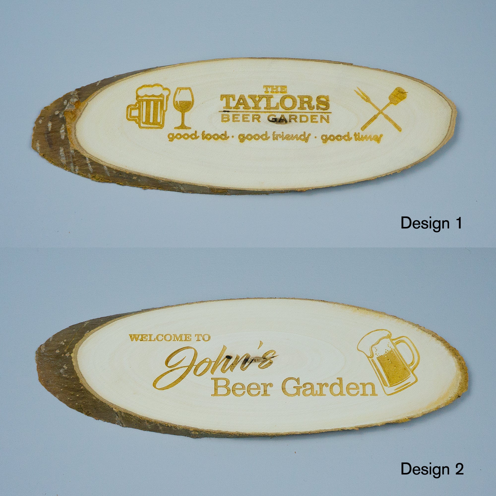 Real wood beer garden sign